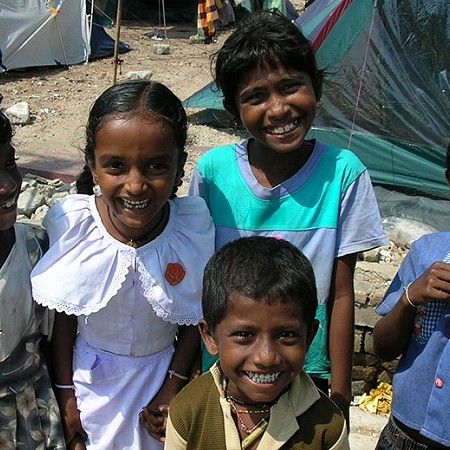 Happy faces - Living in a tent, left with nothing, these children with their smiles brought joy to my heart