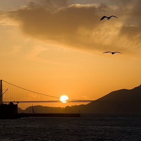 Sunset on the Golden Gate Bridge - San Francisco
